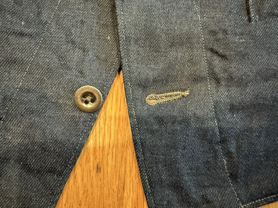 MotivMfg x Division Road English Dress Work Vest Linen/Denim/Camo Size 48 (M) - Image 3 of 4