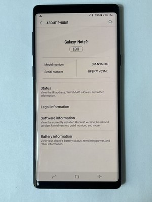 Samsung Galaxy Note 9 128GB SM-N960XU Ocean Blue LIVE DEMO UNIT NO IMEI **READ**