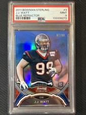 #3 J.J. Watt 2011 Bowman Sterling SN,RC Rookie /99 Texans Blue Refractors