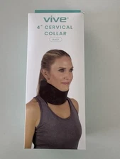 Vive 4’’ Cervical Collar Black One Size Fits Most SUP1032BLK