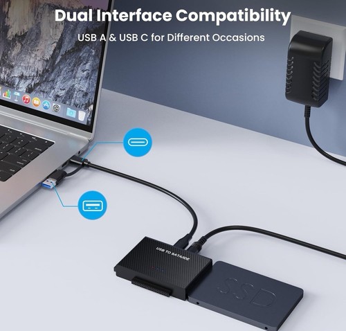 Hard Drive Reader USB 3.0 to SATA IDE Adapter with 12V/2A Power Adapter NEW - Picture 9 of 11