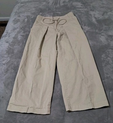 Y-3 Adidas Women's Khaki Wide Leg Cropped Pant Sz. S