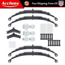 6000lbs Tandem Trailer Axle Suspension Kit 5 Leaves 3000 Leaf Spring Hanger Kit