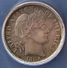 1906-o Barber Silver Dime 10c ANACS VF20