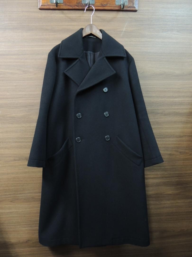 Y'S Nylon Blend Wool Double Chester Long Coat 1 Black | eBay Y'S Nylon Blend Wool Double Chester Long Coat 1 Black | eBay