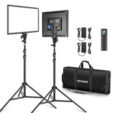 Neewer 2-Pack 45W Dimmable Bi Color with Tripod Stand for Game Live Streaming