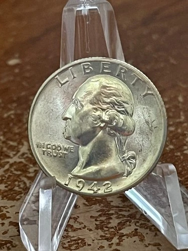 1942  HIGH GRADE AU/BU SILVER WASHINGTON QUARTER # DS58