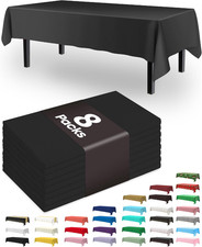 Pureegg Plastic Table Cloth Disposable 8 Pack, 54 X 108 Inch Table Cloths, Gradu