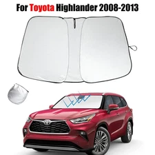 Fit 2008-2013 Toyota Highlander Windshield Sun Shade Blocks UV Foldable Cover