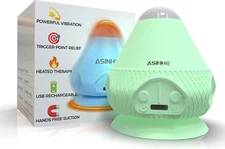 VibeHeat Mini Green Vibrating Heated Massage Ball with Suction Base, 2 Heat