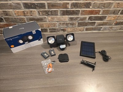 Ring Smart Lighting Black Motion Activated Solar Outdoor LED Flood Light B194