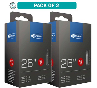 Schwalbe Standard Tubes - 26 x 1.50-2.50'', 40mm Presta Valve, Pack of 2