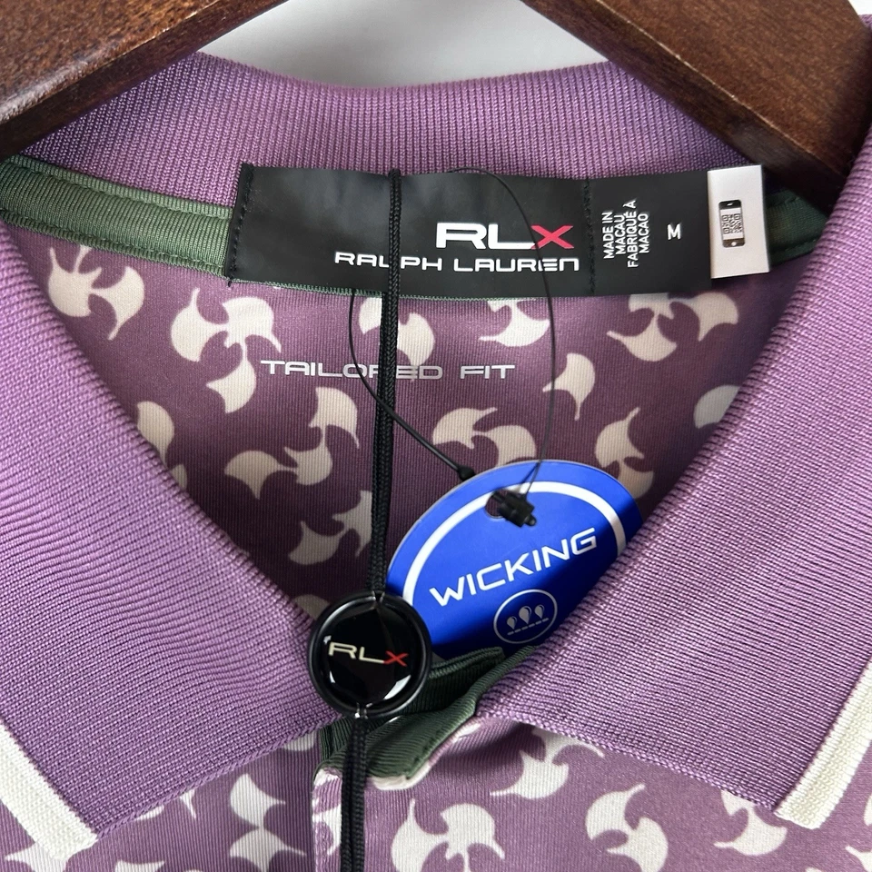 Polo Ralph Lauren RLX Para Mujer Manga Corta Talla Mediana Ajuste A Medida Púrpura Foto 4 de 4