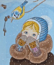 Cross Stitch "Girl and bird" Tapestry Embroidery Kit