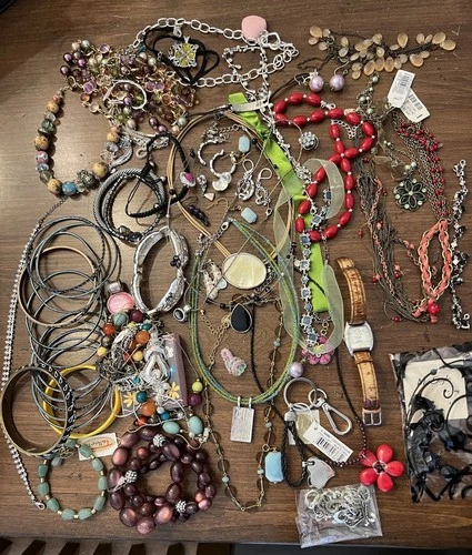 Vintage to Modern Costume Jewelry Large Lot necklaces, pendants, earrings