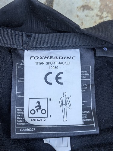 Fox Racing Titan Sport Jacket 10050 Motocross Body Armor Black+Shin Guards Sz 8 - Foto 3 di 6