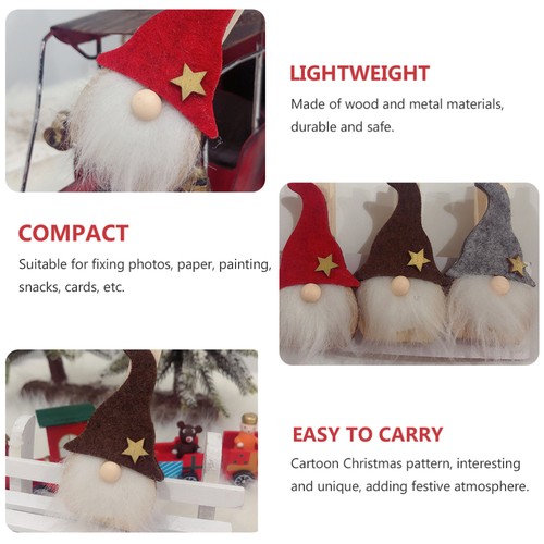1 Set 6 Pcs Christmas Santa Clause Doll Clips Wooden Clips (Assorted Color) - Picture 6 of 12