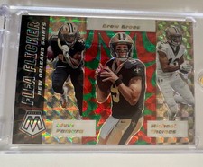 Panini Mosaic 2020 Flea Flicker Kamara Brees Thomas #FF12 Green Prizm /89 Saints