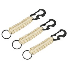 3Pcs Paracord Keychains, Paracord Keychain with Bottle Opener, Beige