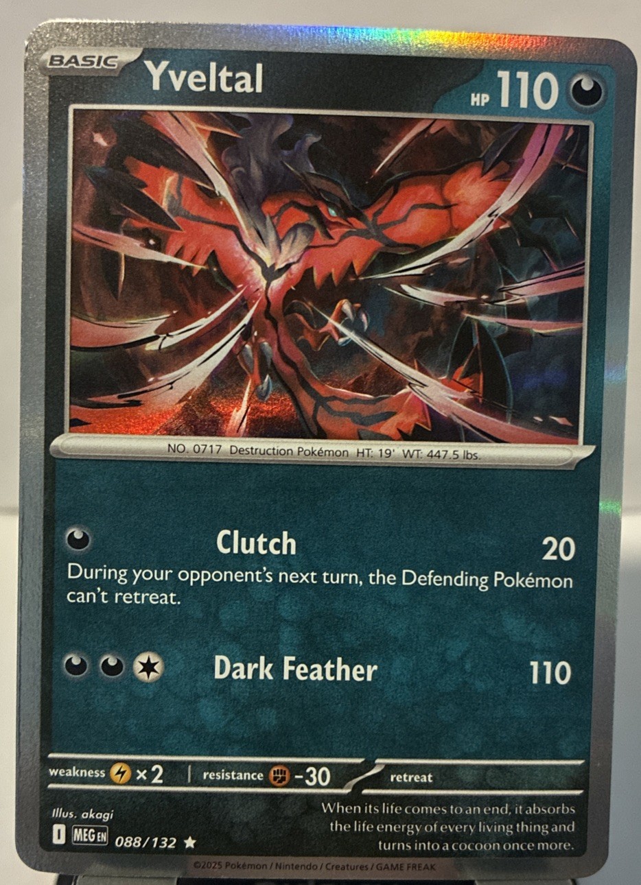 Pokémon TCG Card Yveltal Holo Rare 88/132 Mega Evolutions Near Mint English