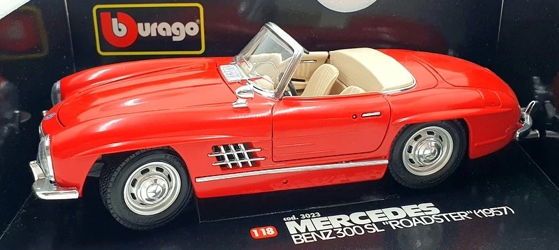 Burago 1/18 Scale Diecast 3023 - Mercedes-Benz 300SL Roadster 1957 - Red - Image 4 of 4