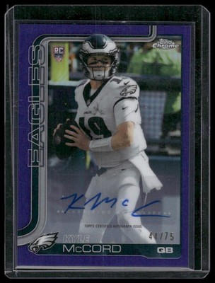 2025 Topps Chrome Kyle McCord Purple Refractor Auto #/75 #RRA-KMCC