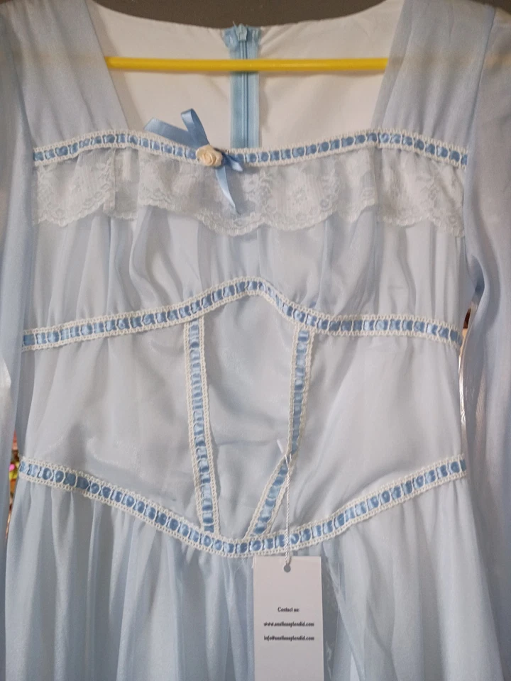 Nuevo con etiquetas Vestido Analisa Splendid Estilo Vintage 1950 Azul Claro Talla M Foto 2 de 4