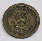 SOVEREIGN COIN WEIGHT ANTIQUE NUMISMATIC HALF GUINEA GOLD SCALES WEIGHT BRASS