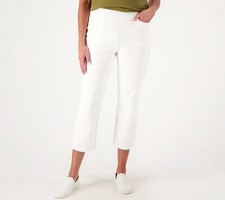 Susan Graver Weekend Premium Stretch Crop Pants-White-XL-NEW-A471736