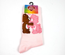 Care Bears Love Adult 6-12 Pink Multi Graphic Novelty Crew Socks 1Pk