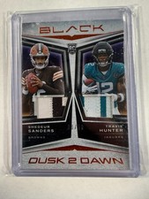 2025 Black Dusk 2 Dawn Shedeur Sanders & Travis Hunter RC Jersey Patch 8/50