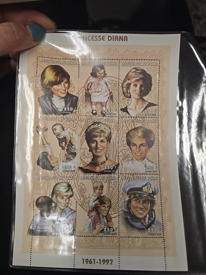 Sello Chad - Princesa Diana Nuevo Desquiciado Incluye Certificado de Autenticidad  Foto 2 de 4