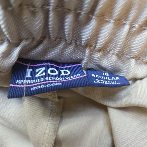 NWT IZOD Skort Girls Size 16 School Uniform Skirt Skort Beige Khaki Tan Formal - Picture 6 of 8