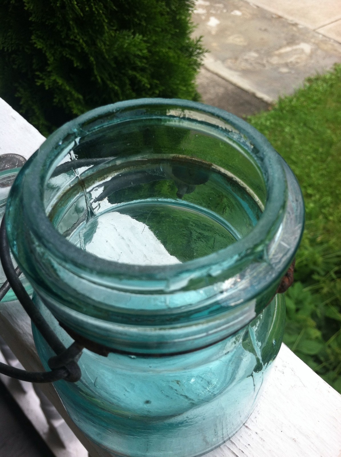 Rare Antique Fruit Jar 1/2 Pint Lightening No Embossing L On Base Only