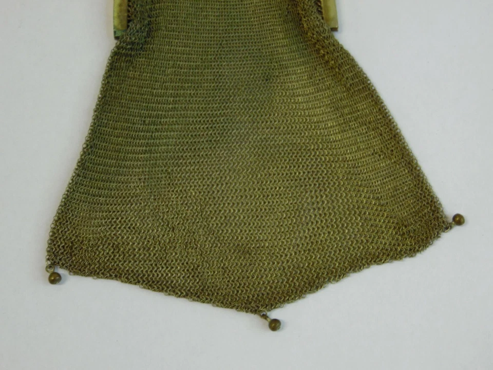 Bolso Monedero Art Nouveau Deco Whiting & Davis Soldado Malla Eslabón Foto 2 de 4