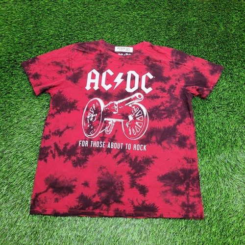 ACDC Tie-Dye Shirt Womens XL 23x26 Red Black We-Salute-You