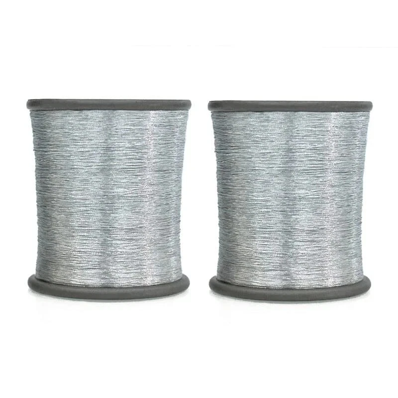 Metallic Zari Thread for Embroidery, Sewing and Jewelry Making (Silver 2 Roll) - Image 2 of 4