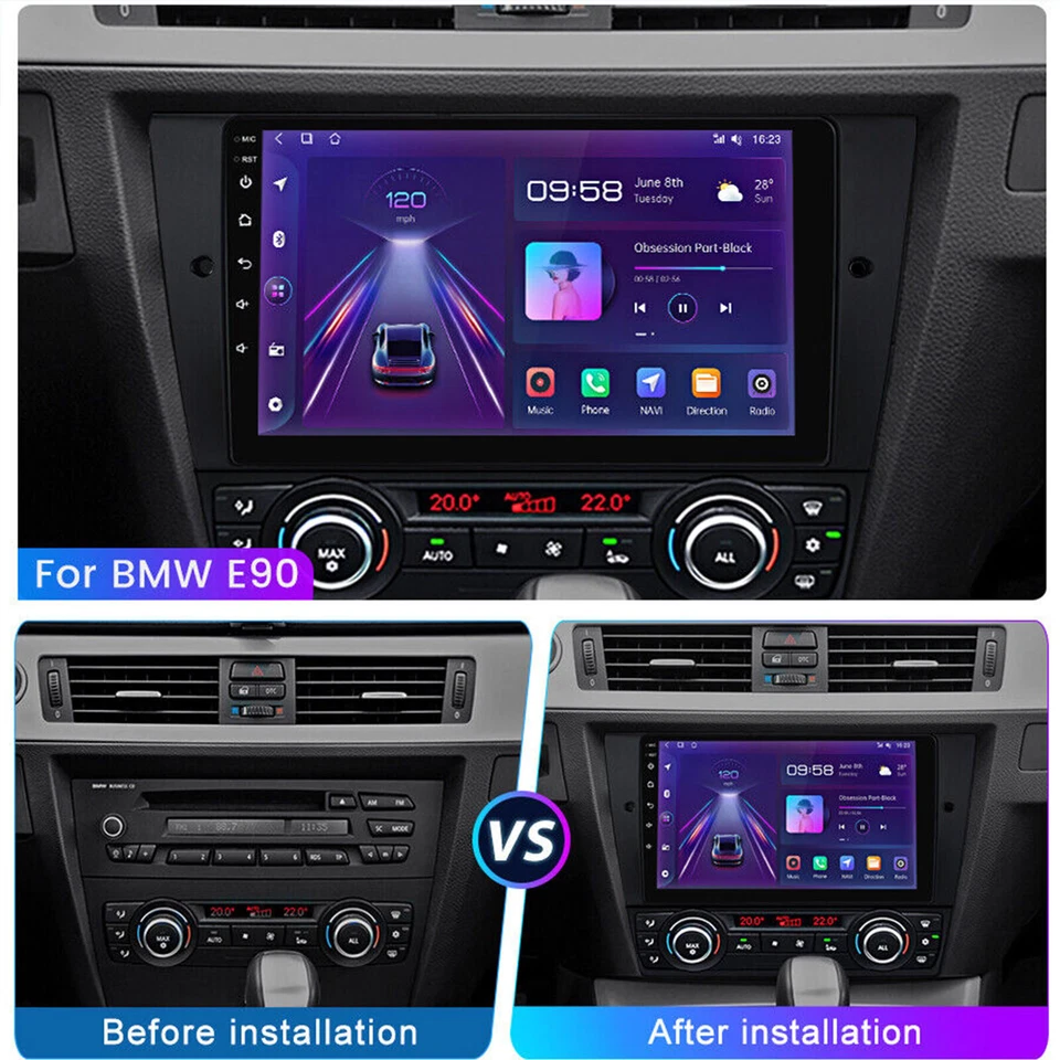 9" For BMW 3 series E90-E93 2005 Apple Carplay Car Stereo Android auto GPS Navi - Image 4 of 4