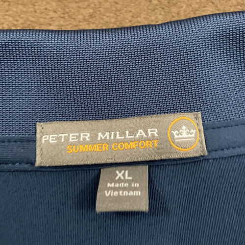 PETER MILLAR Mens Midnight Blue Summer Comfort Performance Golf Polo Shirt XL - Picture 3 of 5