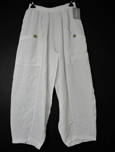 Lagenlook Italian 100% Linen Baggy Trousers Pockets 10 Colour OneSize:Plus:20-26 - Picture 45 of 171