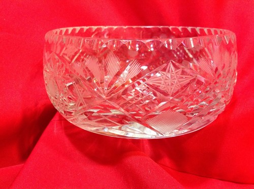 Vintage Clear Lead Crystal Bowl ~8"widest - Picture 6 of 8