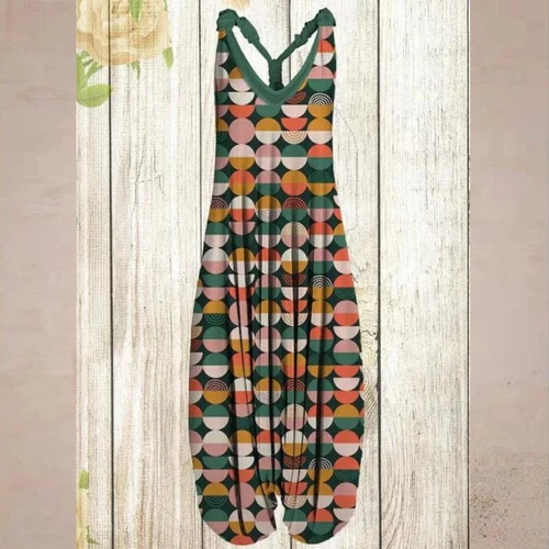 Mujeres Boho Floral Espalda Corredora Mono Damas Informal Suelto Pierna Ancha Pantalones Mameluco - Imagen 24 de 56