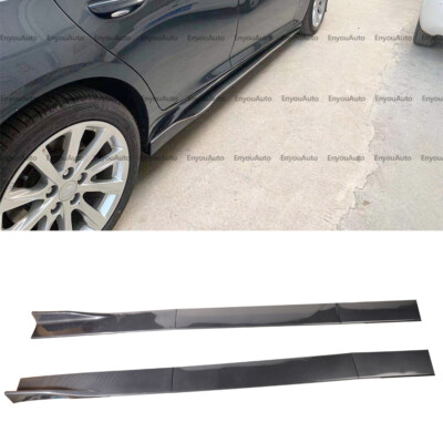 For Cadillac ATS CTS 86'' Side Skirt Extension Rocker Panel Splitter Carbon Fiber