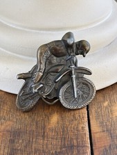 Vintage Belt Buckle Dirt Bike Brass Metal Numbered Motorcycle Motocross