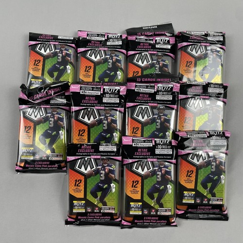 2021 Panini Mosaic NFL Football Cello Pack Lot Of 11 -15 Card Packs Camo Pink - Picture 1 of 4