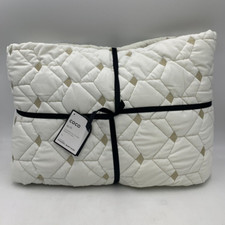 Pottery Barn Modern Baby Kids Coco Velvet Reversible Quilt Twin White 300A