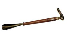 Shoe Horn Handmade Vintage Solid Wooden Brass Designer Handle - Nautical Style