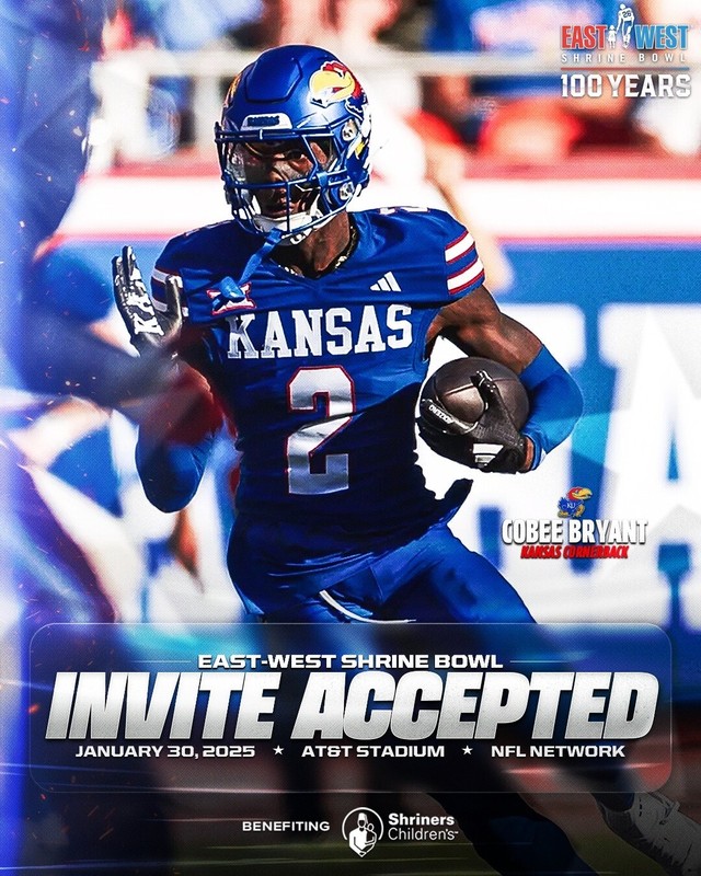 2025 EAST-WEST SHRINE BOWL KANSAS JAYHAWKS COBEE BRYANT ATLANTA FALCONS ROOKIE