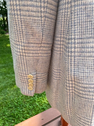 Lauren Ralph Lauren Womens Houndstooth Blazer Jacket Size 16 Light Blue/White Bu - 第 7/8 張圖片
