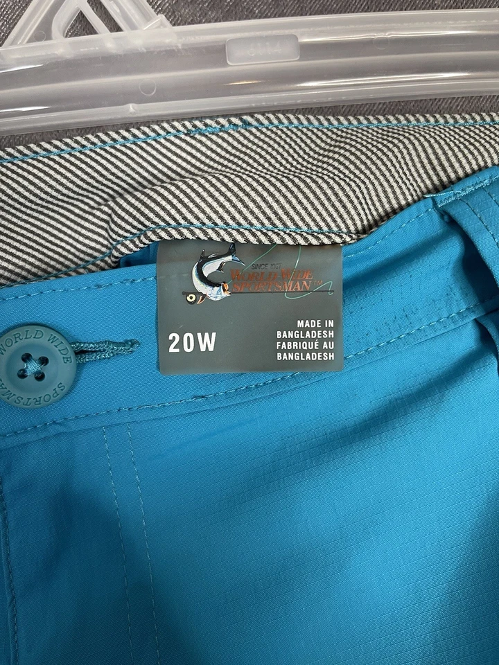 Pantalones cortos de pesca para mujer World Wide Sportsman azules talla 20W (42Wx5L) Foto 4 de 4